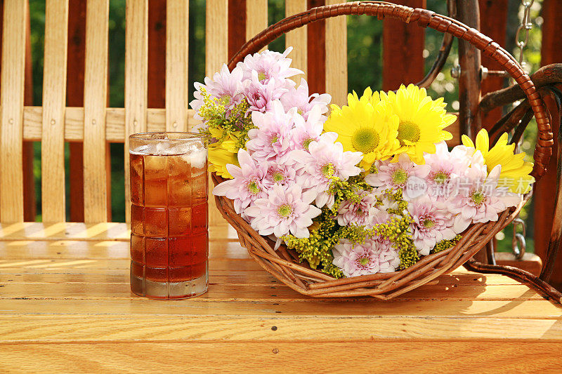 冰茶和花