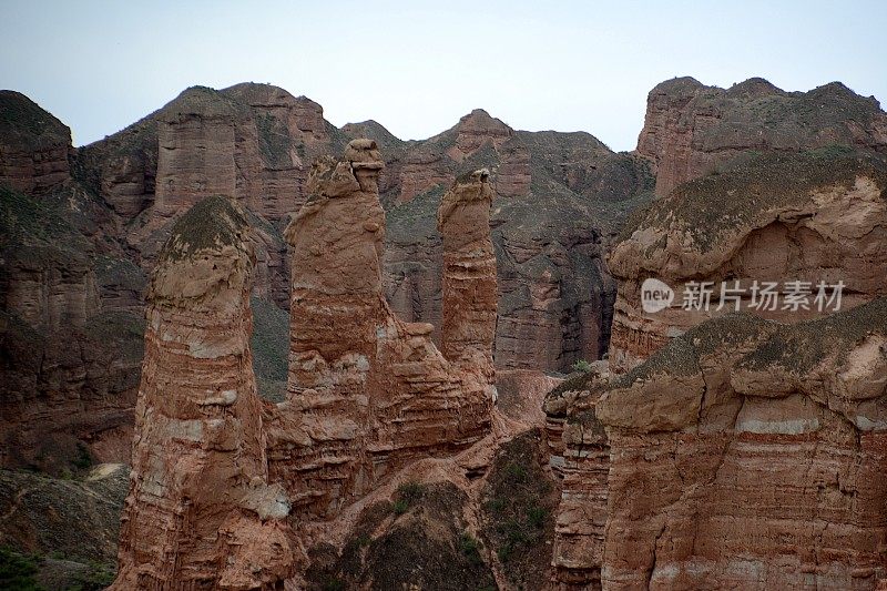 中国甘肃张掖冰沟丹霞地质公园的岩层