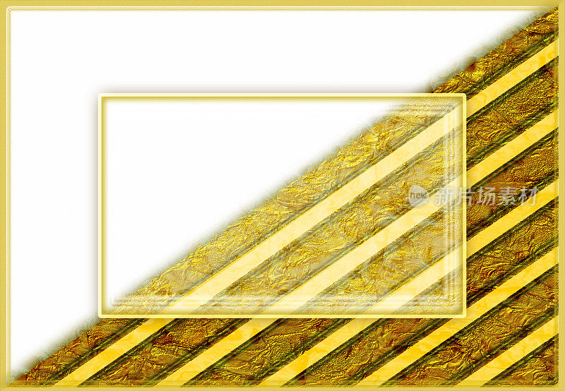 金色的褶皱和白色的背景与对角线和文本的位置