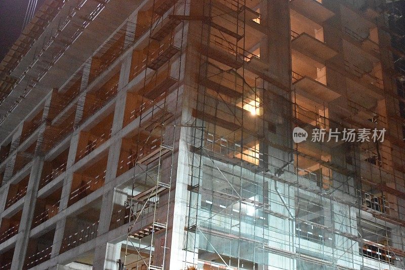 夜间建筑施工