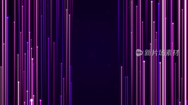 紫色星光轨迹背景，长曝光数字能量条纹线运动，彩色未来时尚发光速度霓虹灯背景3d渲染