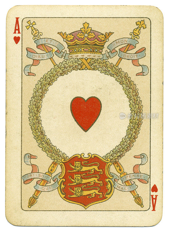 红心Ace维多利亚女王钻石禧年扑克牌1897