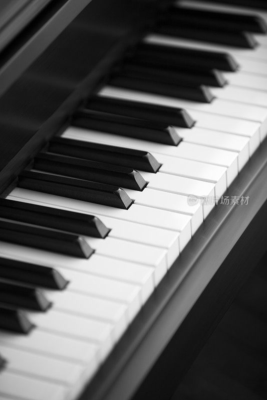 钢琴琴键软焦点