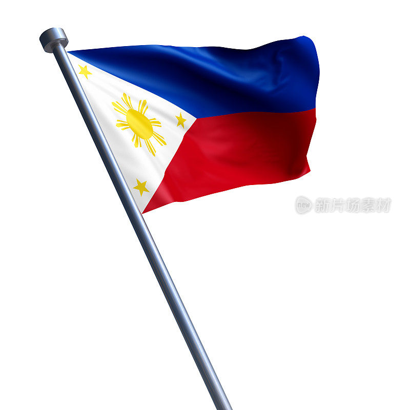 菲律宾国旗，孤立在白色
