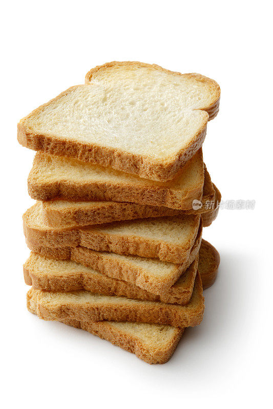 面包:吐司孤立在白色背景