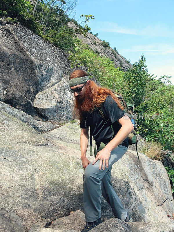 登山者登山，悬崖小道，阿卡迪亚