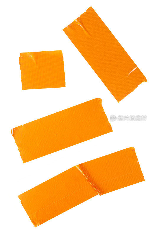 橙色胶带隔离在白色上