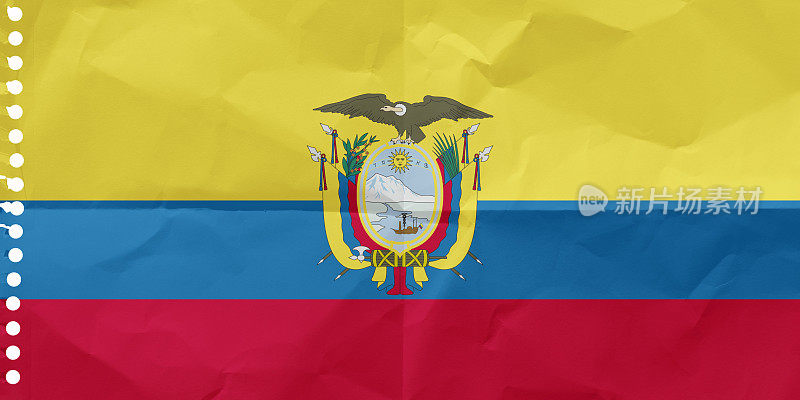 厄瓜多尔，一张纸上的国旗