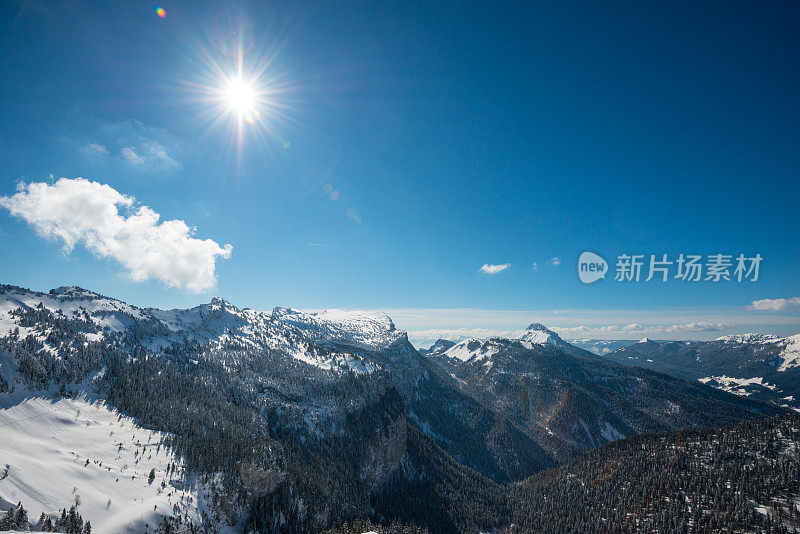 晴天的高山景观