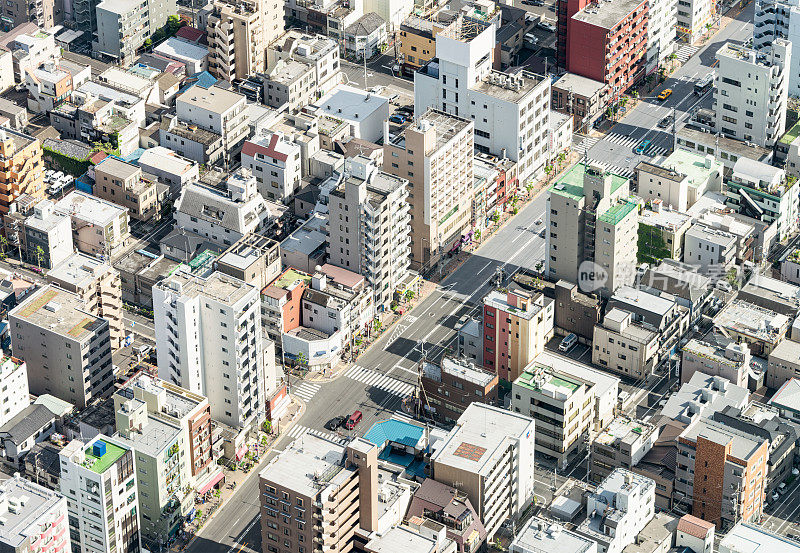 东京街道的等距高角度视图