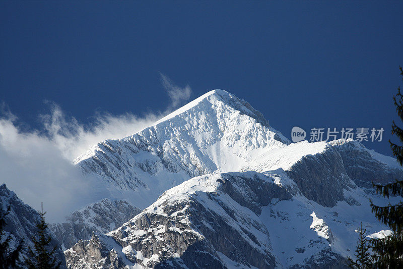 冰雪覆盖的高峰