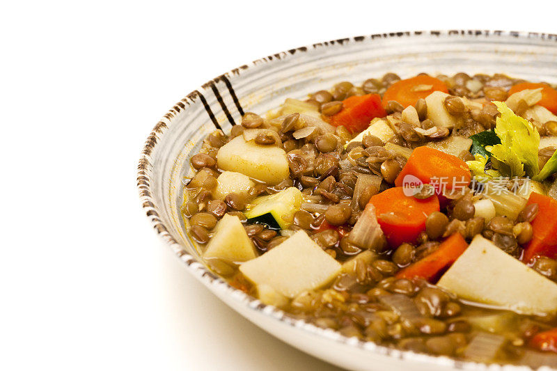 健康的蔬菜扁豆汤