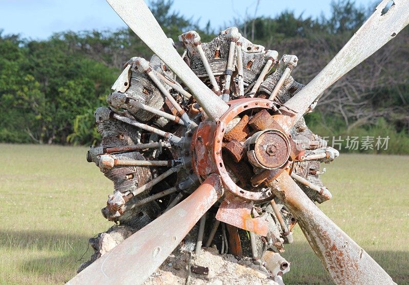 北马里亚纳群岛罗塔岛，一架第11次世界大战的飞机残骸
