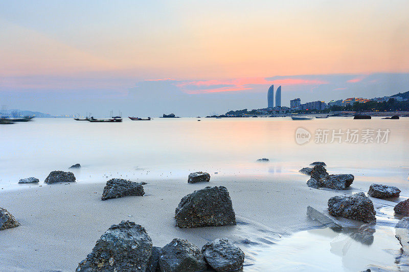 厦门环岛路海景日落