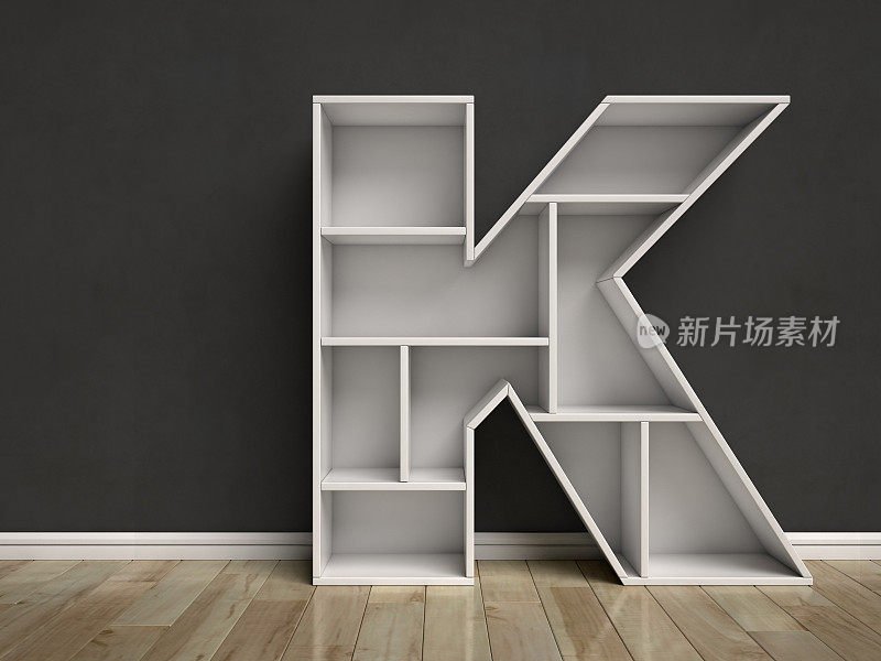 架子字体模拟室内场景字母K