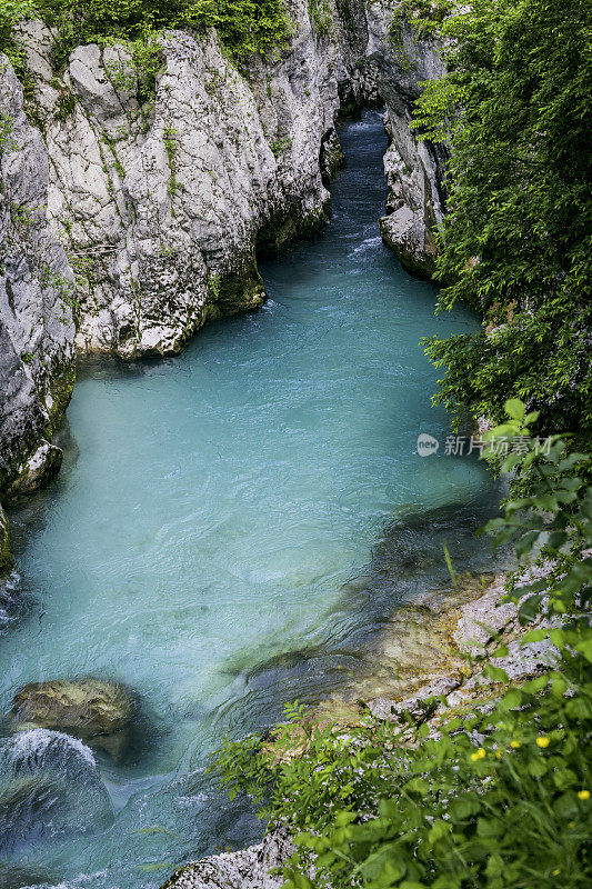 索卡河近距离，Trenta山谷，Primorska，俄罗斯，欧洲