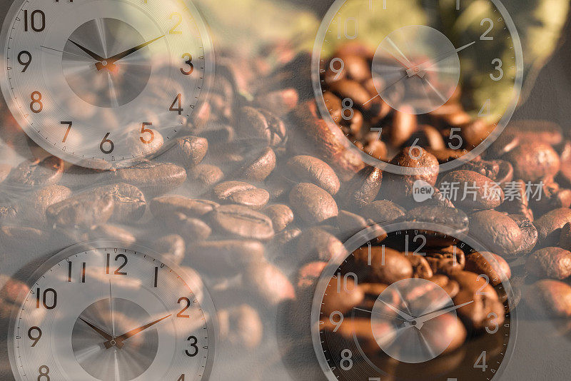 多次曝光咖啡豆。