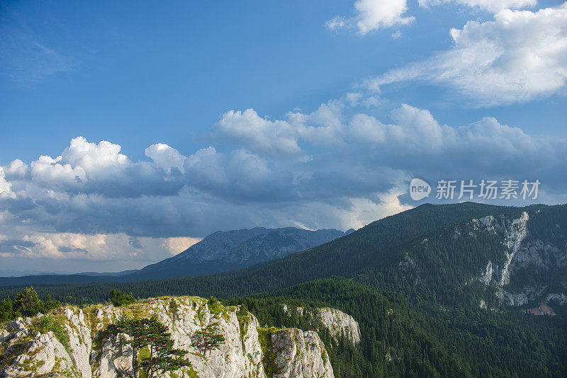 塔拉峡谷悬崖。令人叹为观止的黑山Durmitor国家公园风景。
