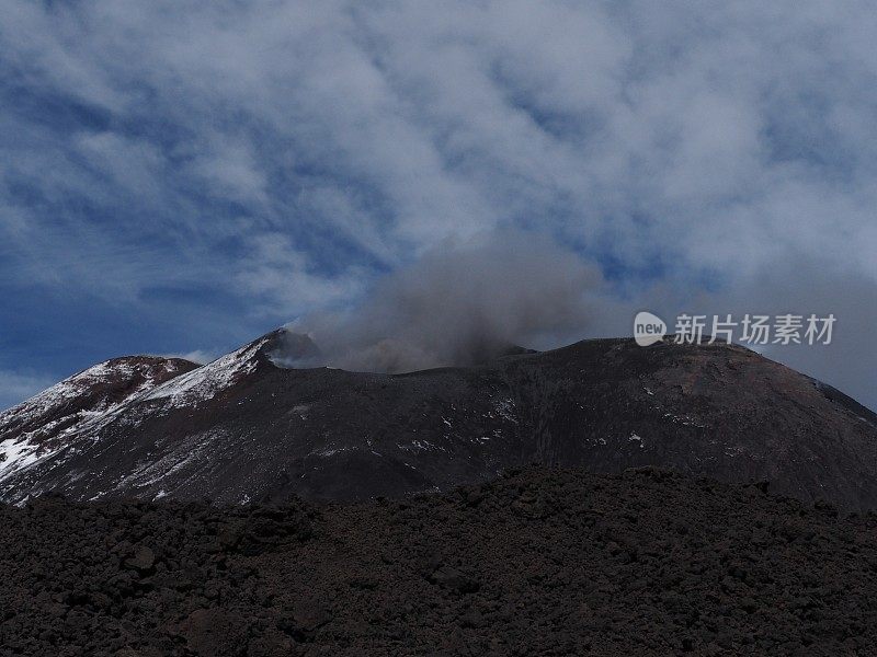 埃特纳火山。南坑。西西里岛