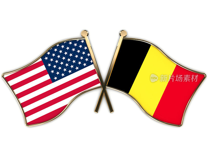 美国比利时国旗徽章徽章
