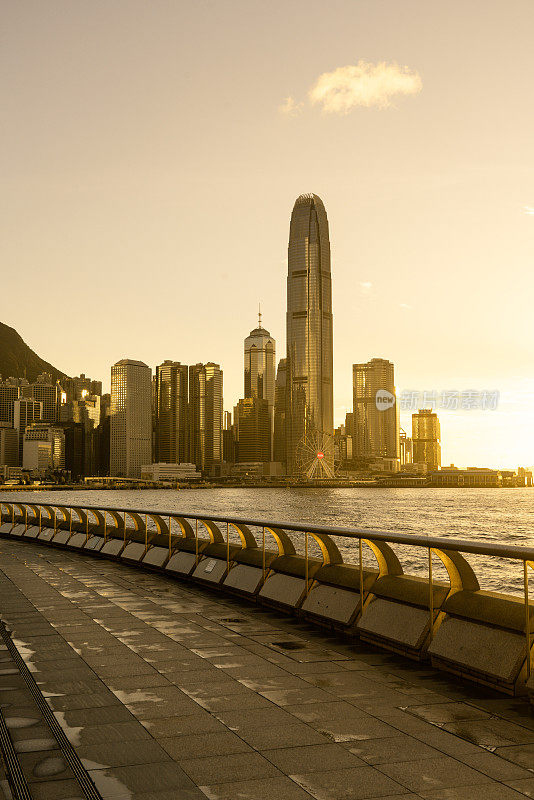 维多利亚港和香港天际线的景色