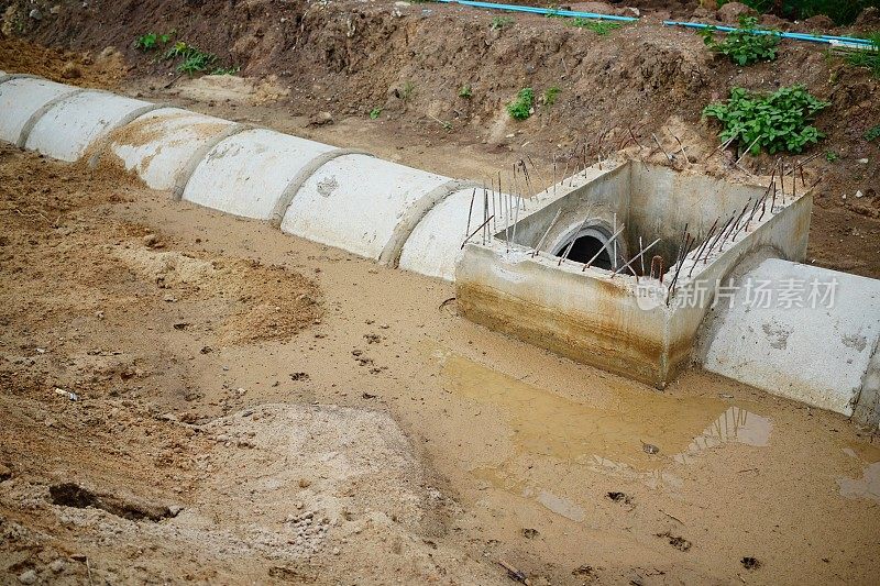 施工现场混凝土排水管、人孔