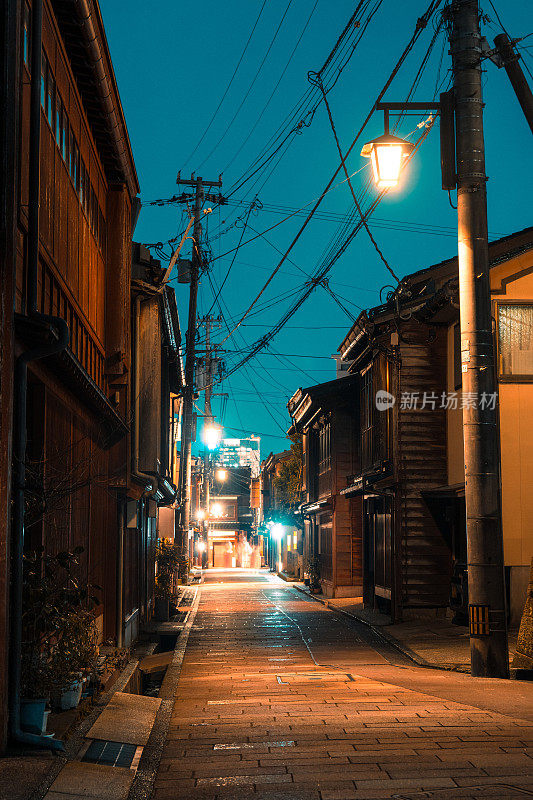 夜摄于日本金泽艺伎区东茶屋