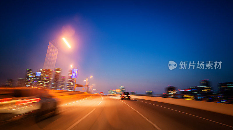 抽象的夜景高速公路迈阿密佛罗里达