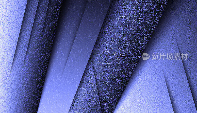 蓝色阴影抽象几何金属重叠背景。