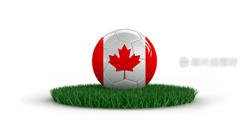 带有加拿大国旗的足球