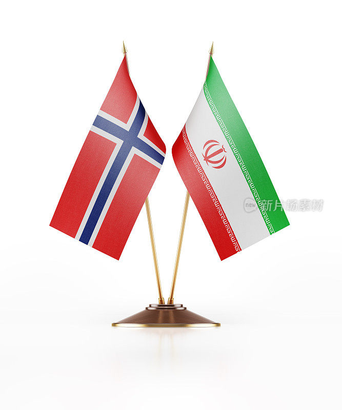 挪威和伊朗的微型国旗