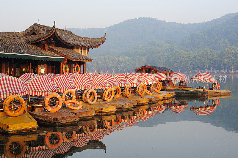 杭州西湖的游船