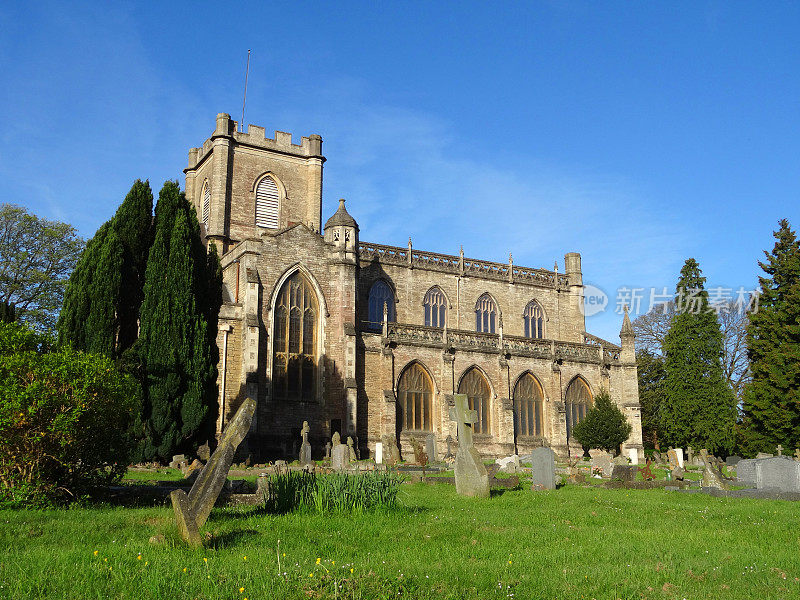 基督教堂和墓地的图像，弗洛姆，萨默塞特，英国