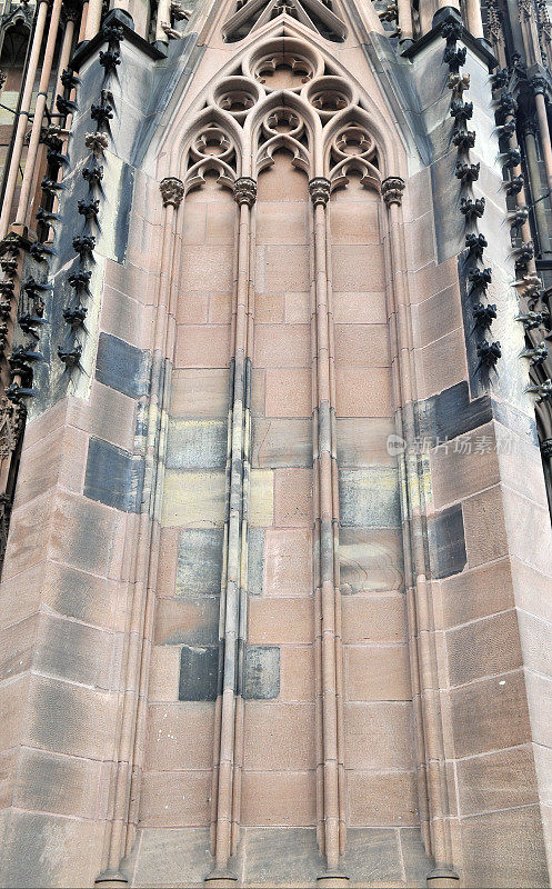 砂岩大教堂斯特拉斯堡的细节