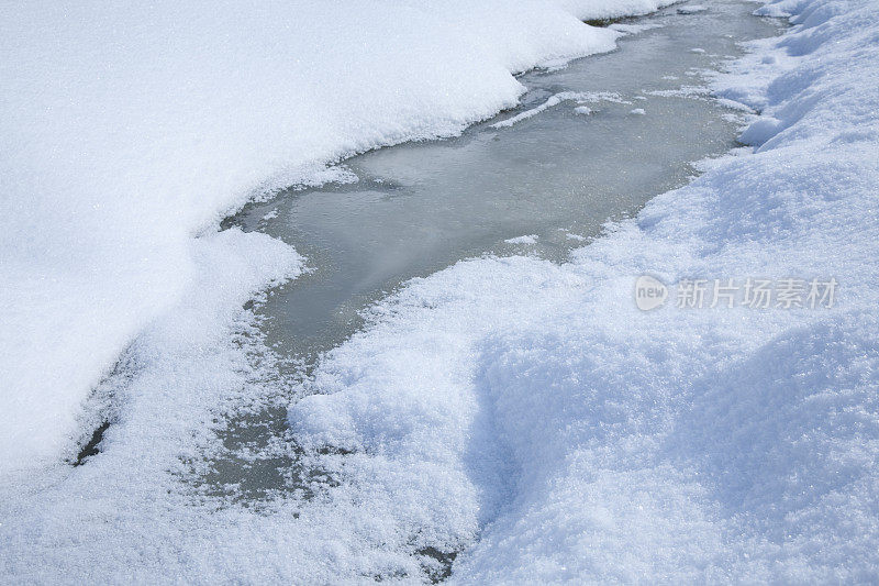 雪和结冰的水