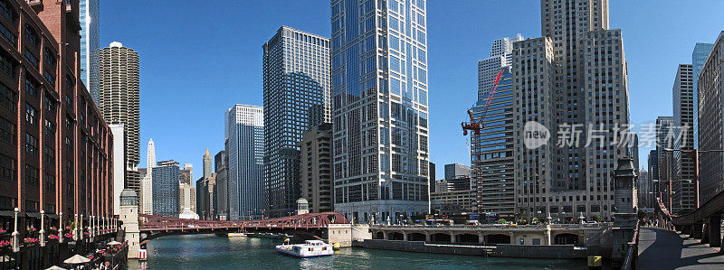 芝加哥河城市景观全景