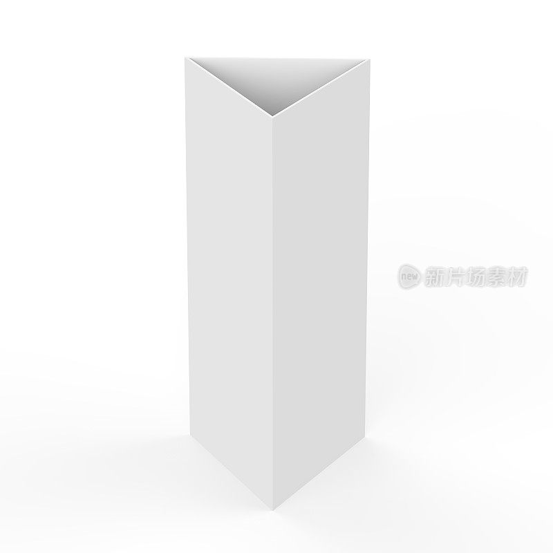 三角形卡上孤立的白色背景，3d插图