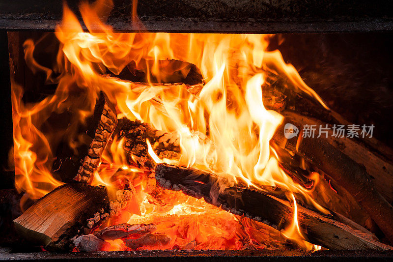 木火背景-壁炉