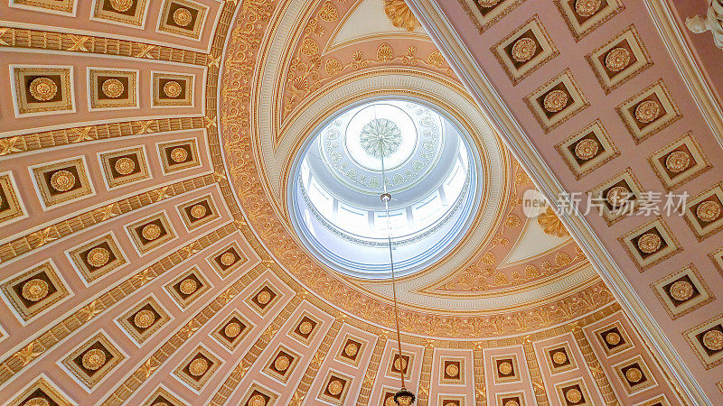 华盛顿，美国国会大厦，参议院雕像大厅，天花板
