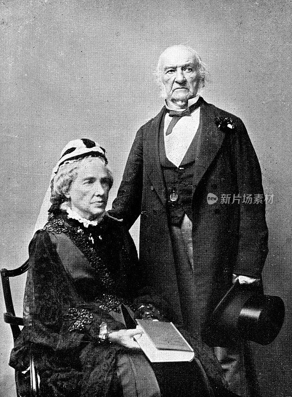 威廉·伊沃特·格莱斯顿和妻子凯瑟琳·格莱斯顿——19世纪