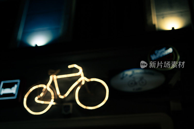 Bicycle-shaped霓虹灯