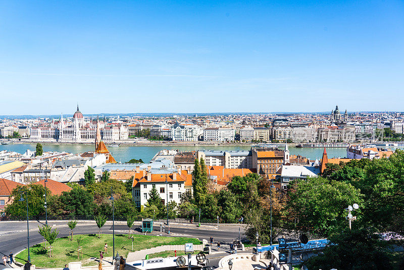 布达佩斯城市和多瑙河全景