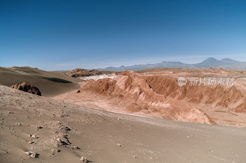 智利阿塔卡马沙漠中的盐岩层