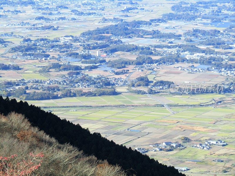 日本。筑波山全景。