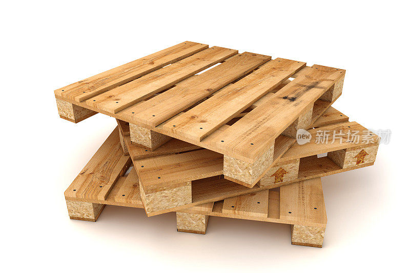 木质托盘的堆叠。
