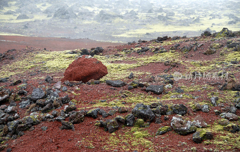 冰岛Snaefellsnes半岛Hnappadalur的火山景观