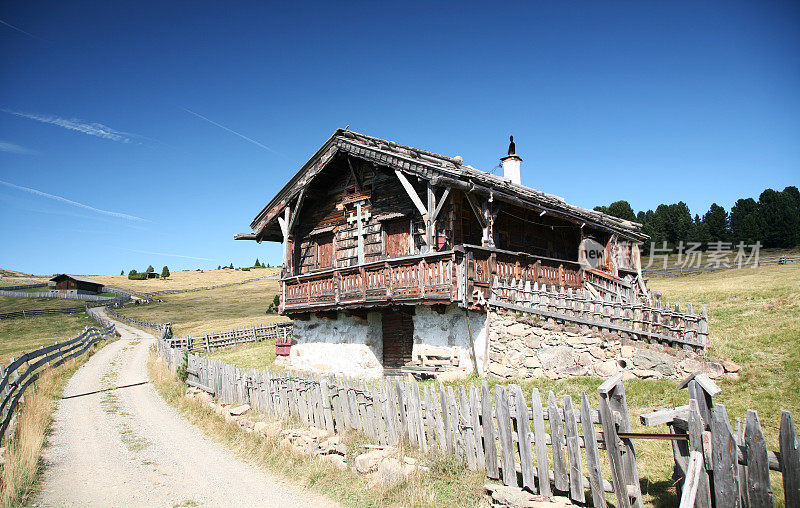 在阿尔卑斯山的山间小屋