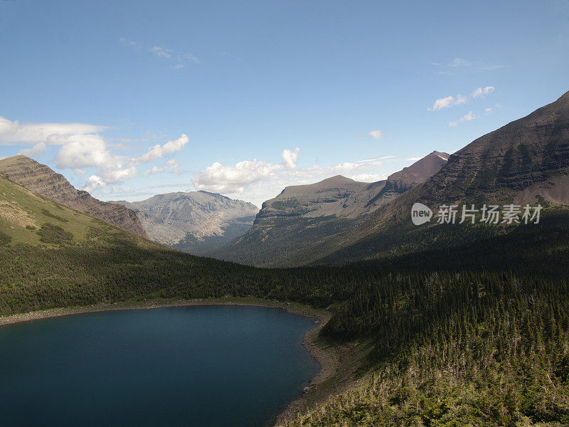 山脉和湖泊，冰川国家公园