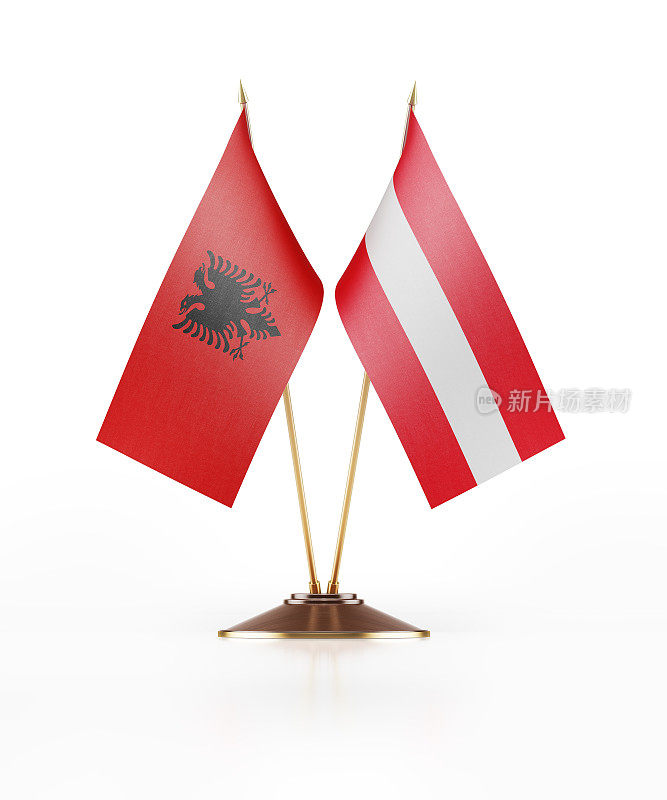 阿尔巴尼亚和奥地利的微型国旗
