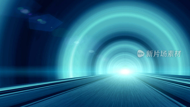 蓝色公路隧道的速度运动